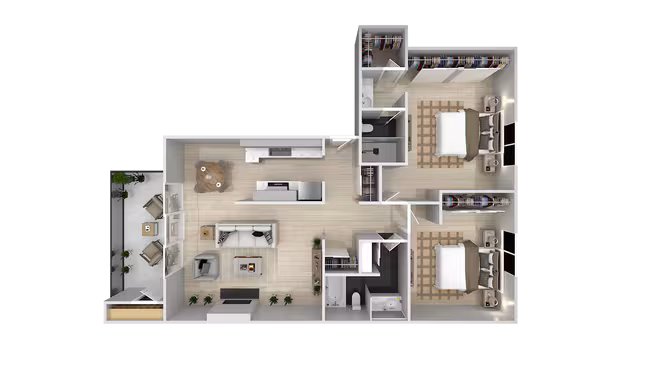 Two Bedroom Two Baths 28-L floor plan